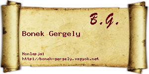 Bonek Gergely névjegykártya